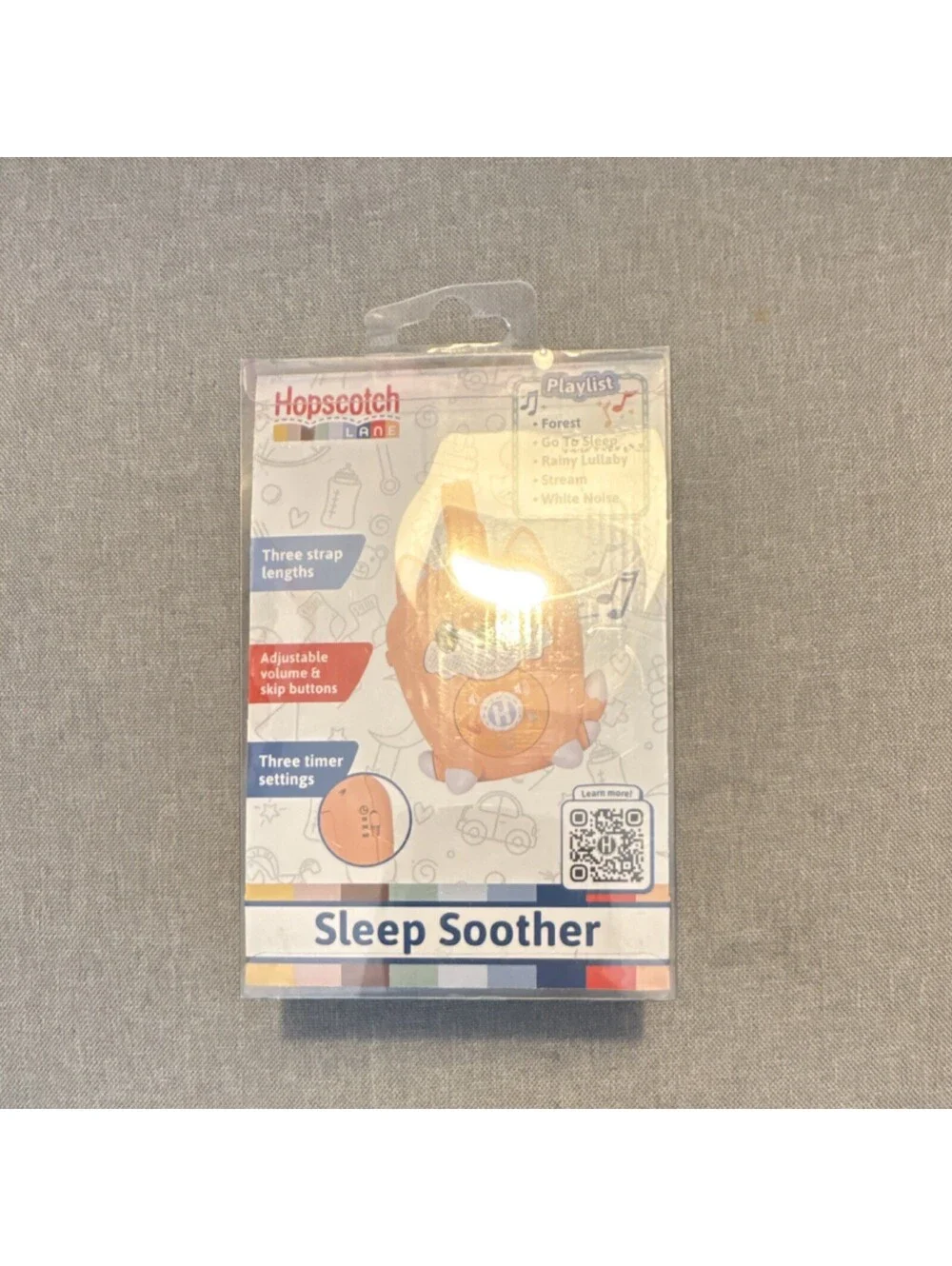Hopscotch Lane White Noise Machine Sleep Soother Sound Therapy Orange White
